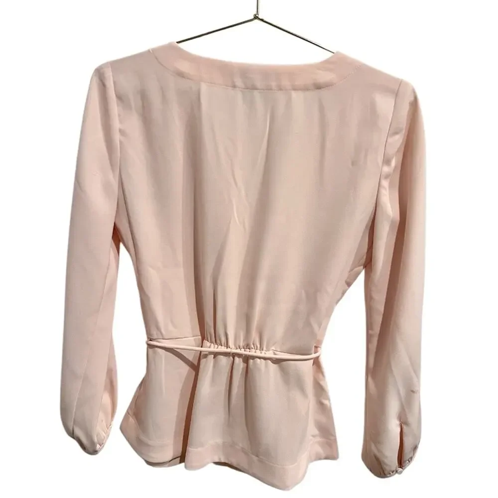 J.Crew Drapey crepe faux-wrap top Pink Size 00